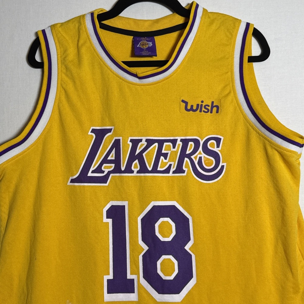 Los Angeles Lakers Yellow Wish Promo Jersey #18 Men's XL 2018/2019